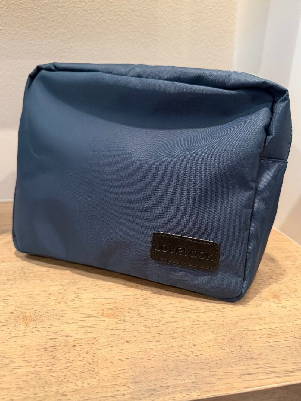 Lovevook Blue Cosmetic Bag Gold Accent Makeup Travel Pouch OS